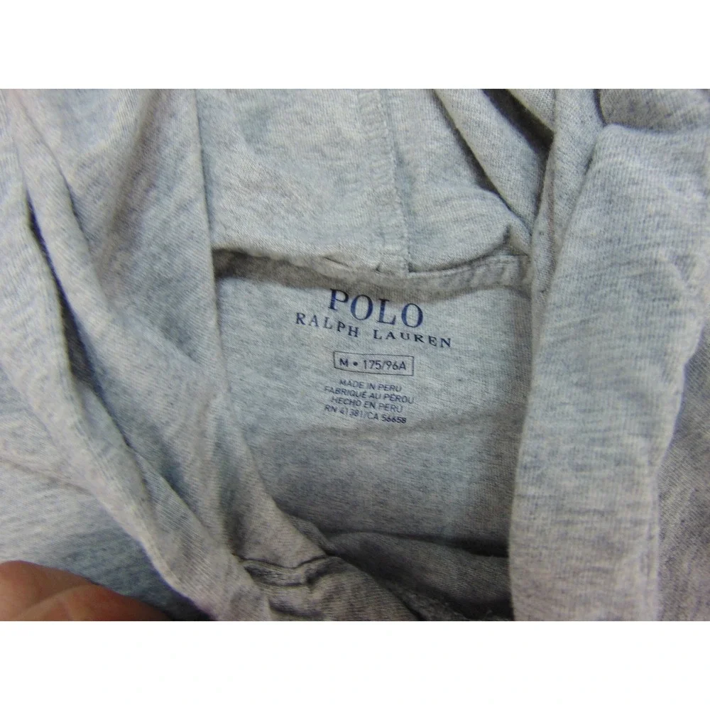 Polo Ralph Lauren Hoodie Mens‎ Med Gray Solid Pullover Long Sleeve Pony Logo Tee